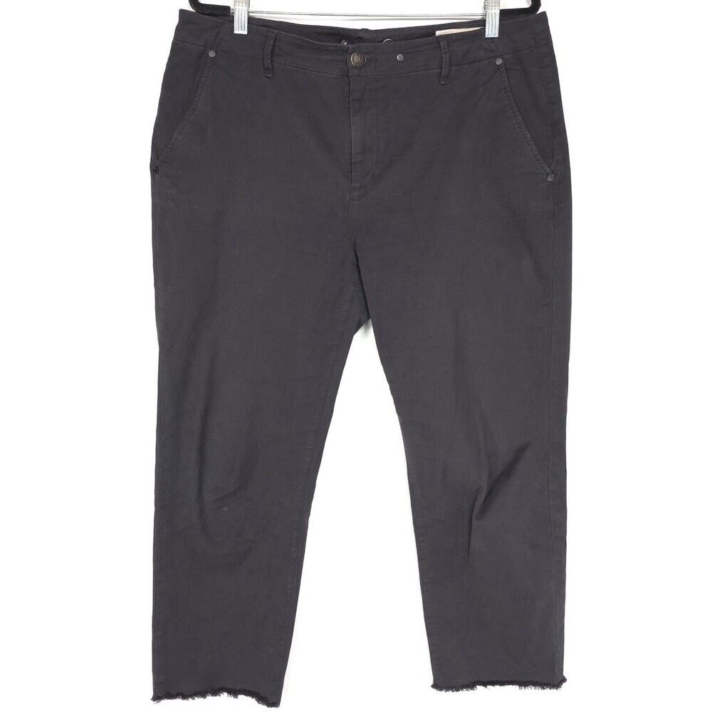 Rag & Bone Size 32 Buckley Chino‎ Raw Hem Pants Faded Black Gray Cotton Blend